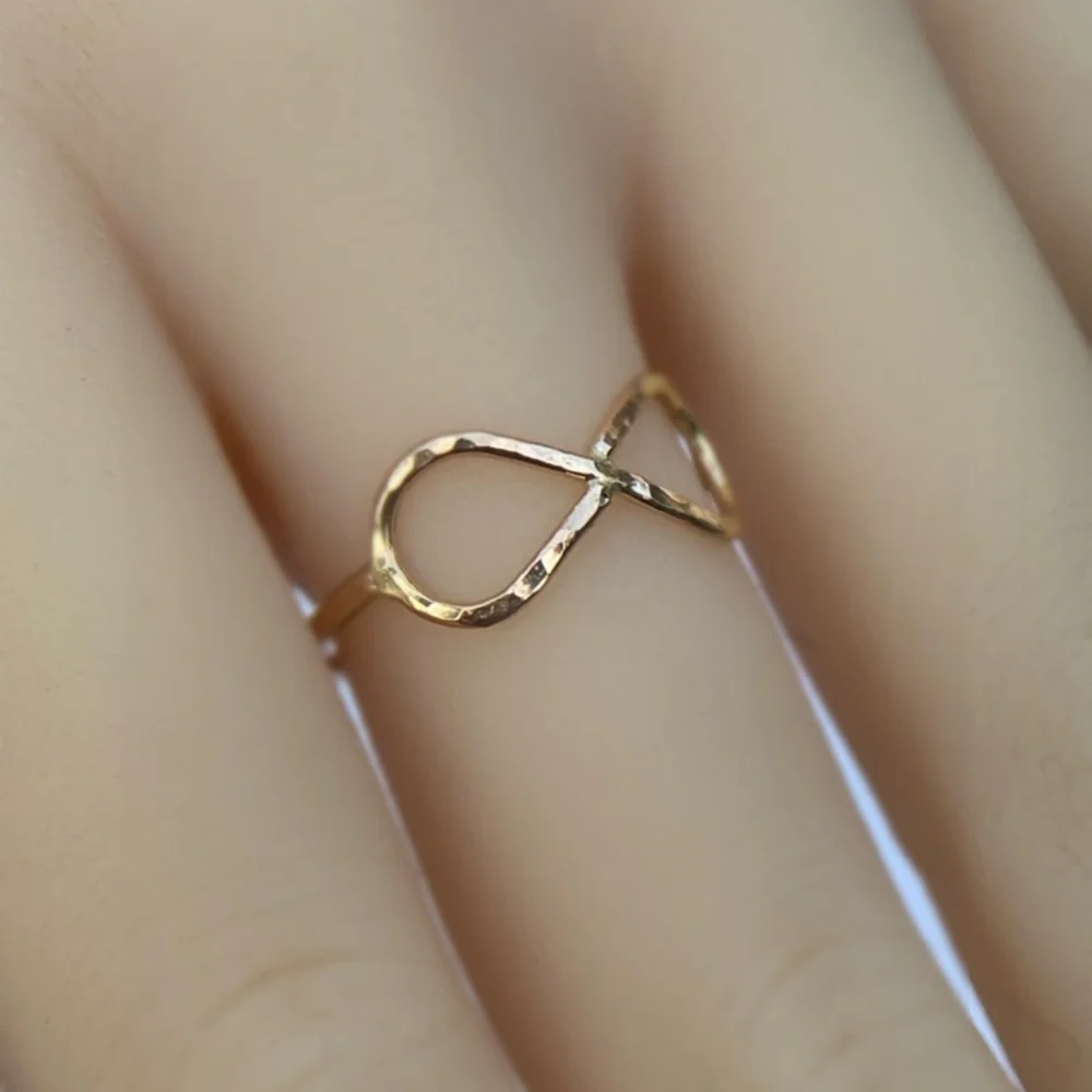 Infinity Symbol ring, handmade 14k Gold filled ring, made to order - Picture 4 of 7